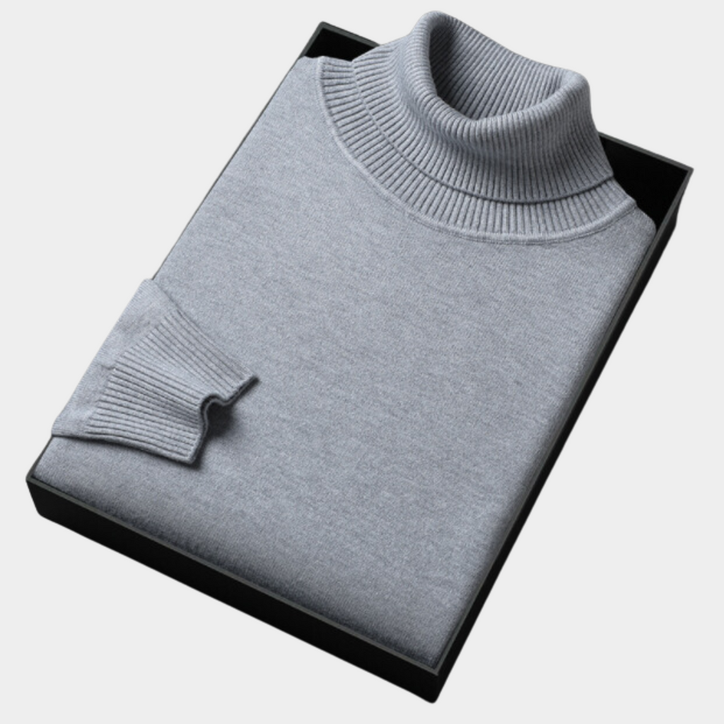 NOUVEAU RICHE Herren Klassischer Rollkragenpullover Aus Strick Warm Bequem