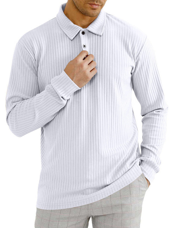 NOUVEAU RICHE Klassisches, lässiges Langarm-Poloshirt für Herren Weiß