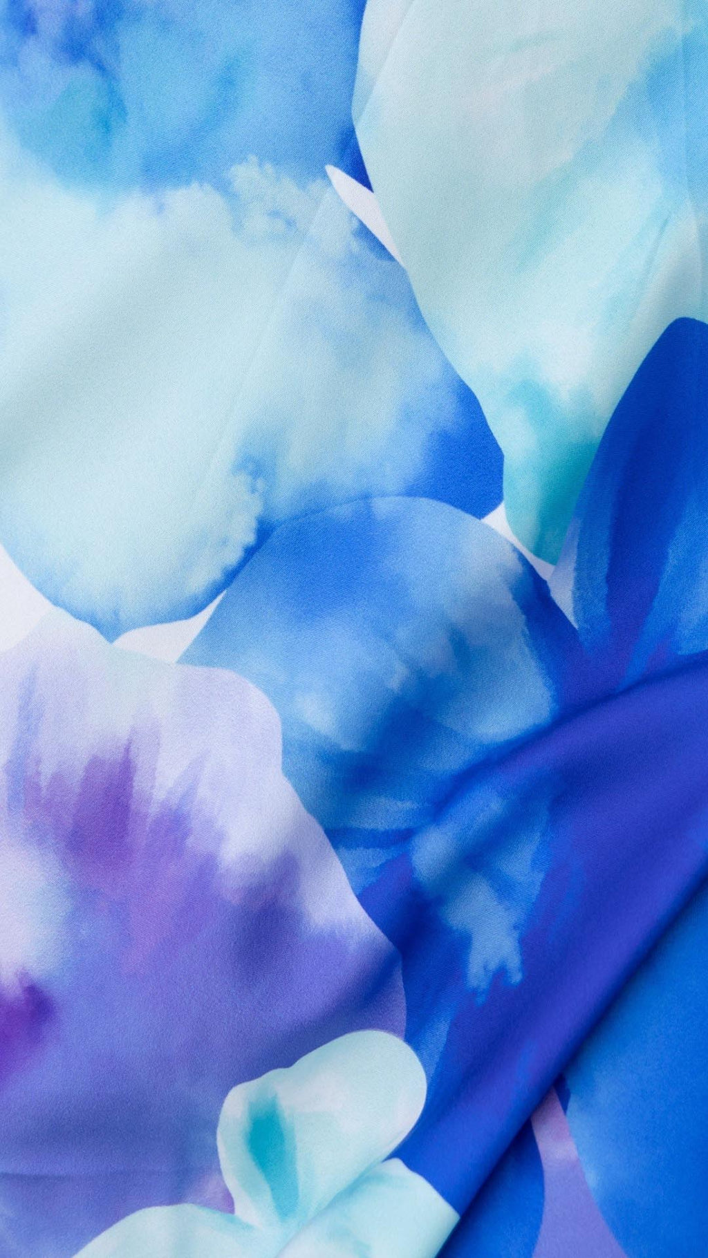 NOUVEAU RICHE Kleid Blaues Florales V-Ausschnitt Twist-Akzent Midi Kleid
