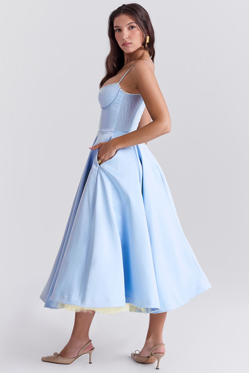 NOUVEAU RICHE Kleid Schlankmachendes Herzogssatin Powermesh Taillekomfort