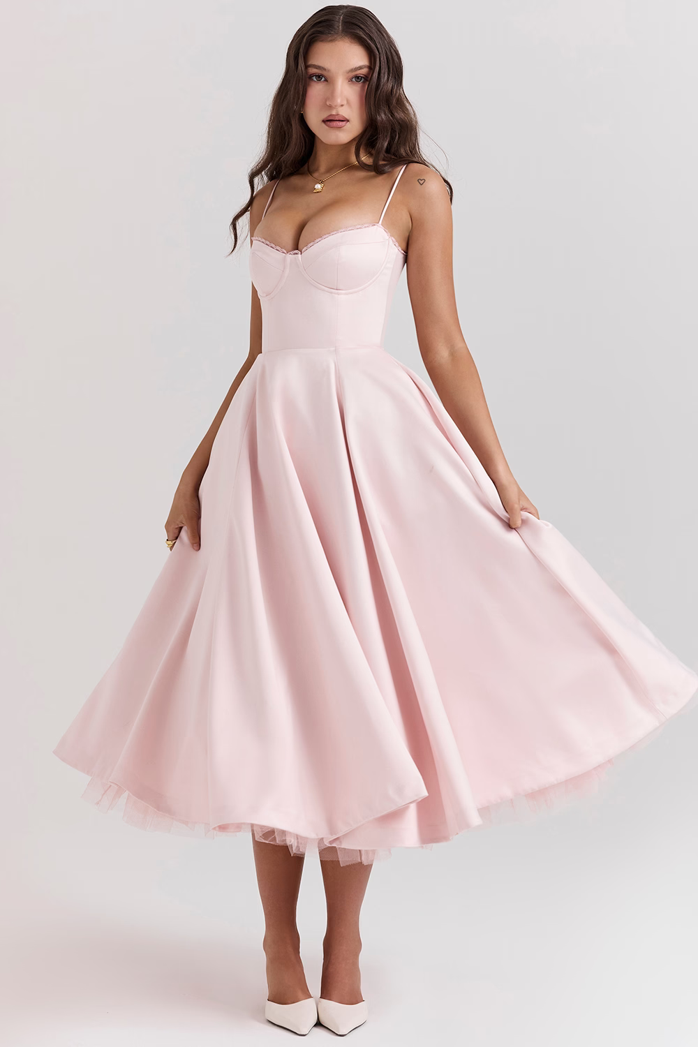 NOUVEAU RICHE Kleid Schlankmachendes Herzogssatin Powermesh Taillekomfort