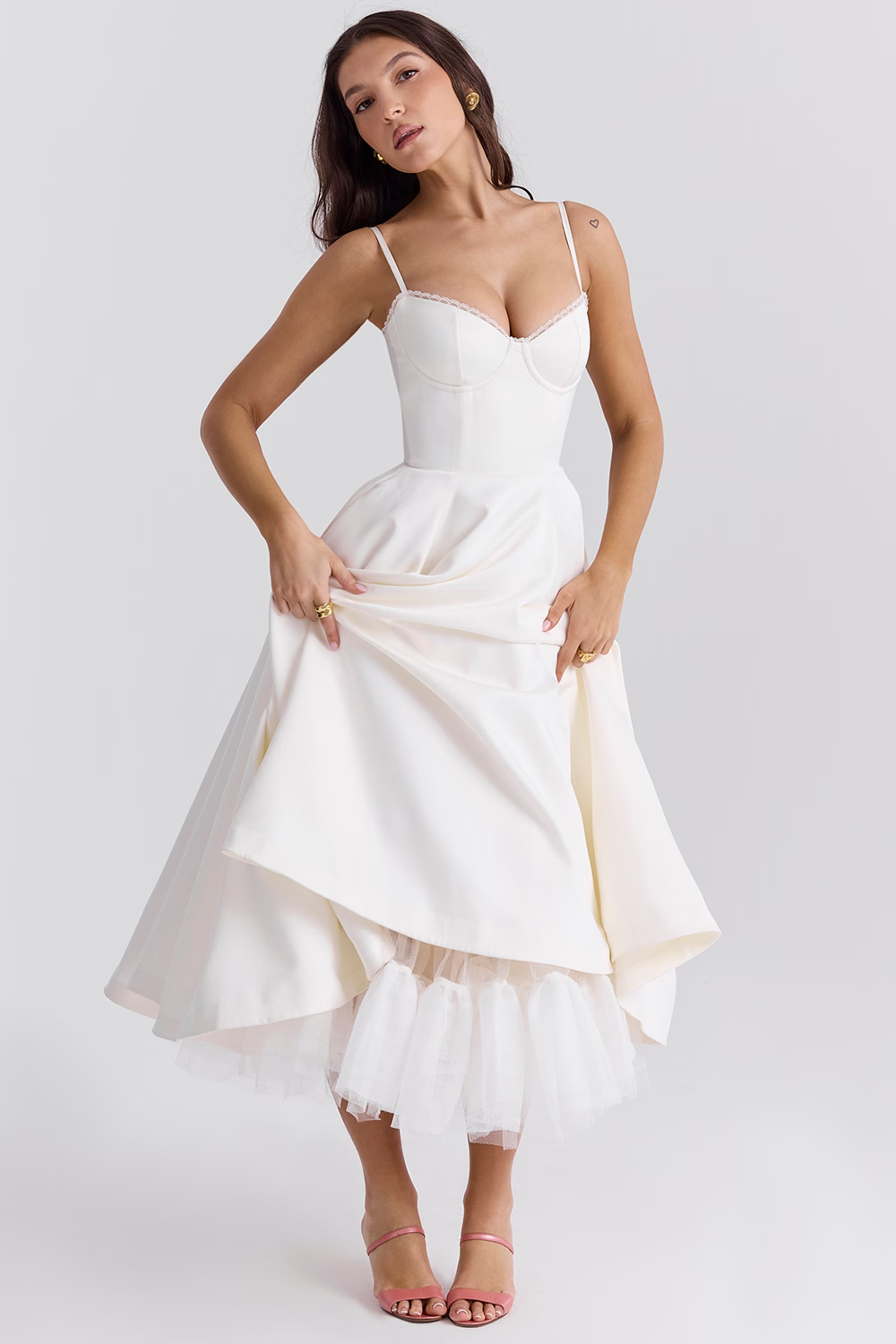 NOUVEAU RICHE Kleid Schlankmachendes Herzogssatin Powermesh Taillekomfort