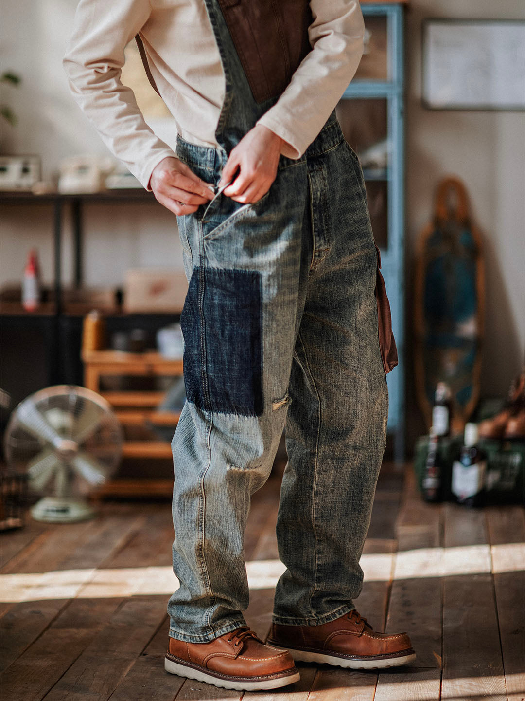 NOUVEAU RICHE Kontrastierender Herren Jeans Overall Klassischer Schnitt Vielseitig Bequem Für Elegante Und Legere Anlässe Hellblau