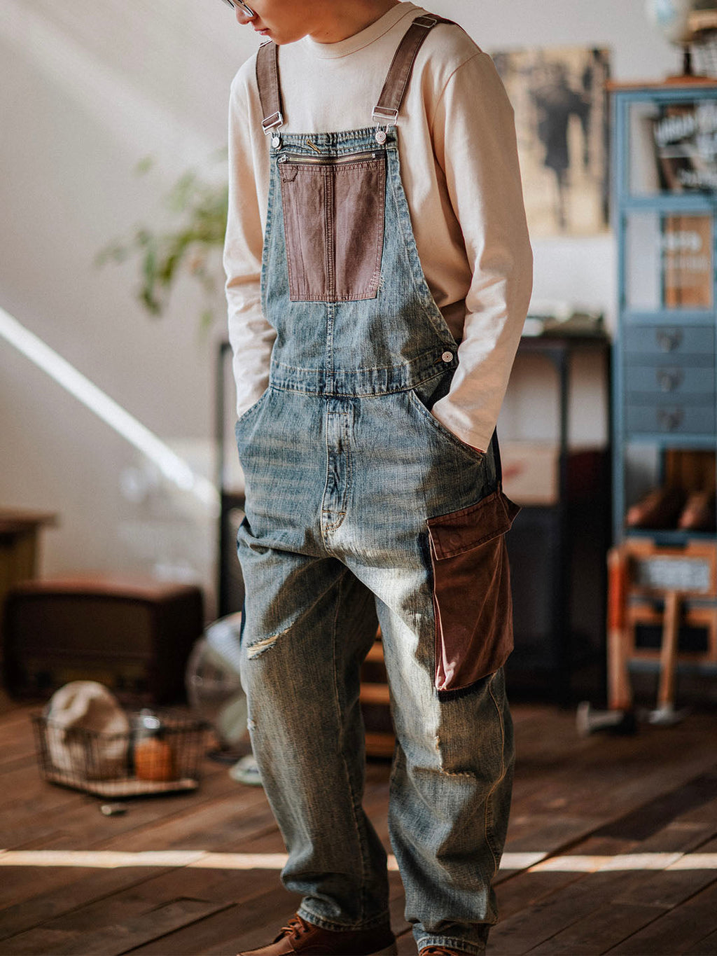 NOUVEAU RICHE Kontrastierender Herren Jeans Overall Klassischer Schnitt Vielseitig Bequem Für Elegante Und Legere Anlässe
