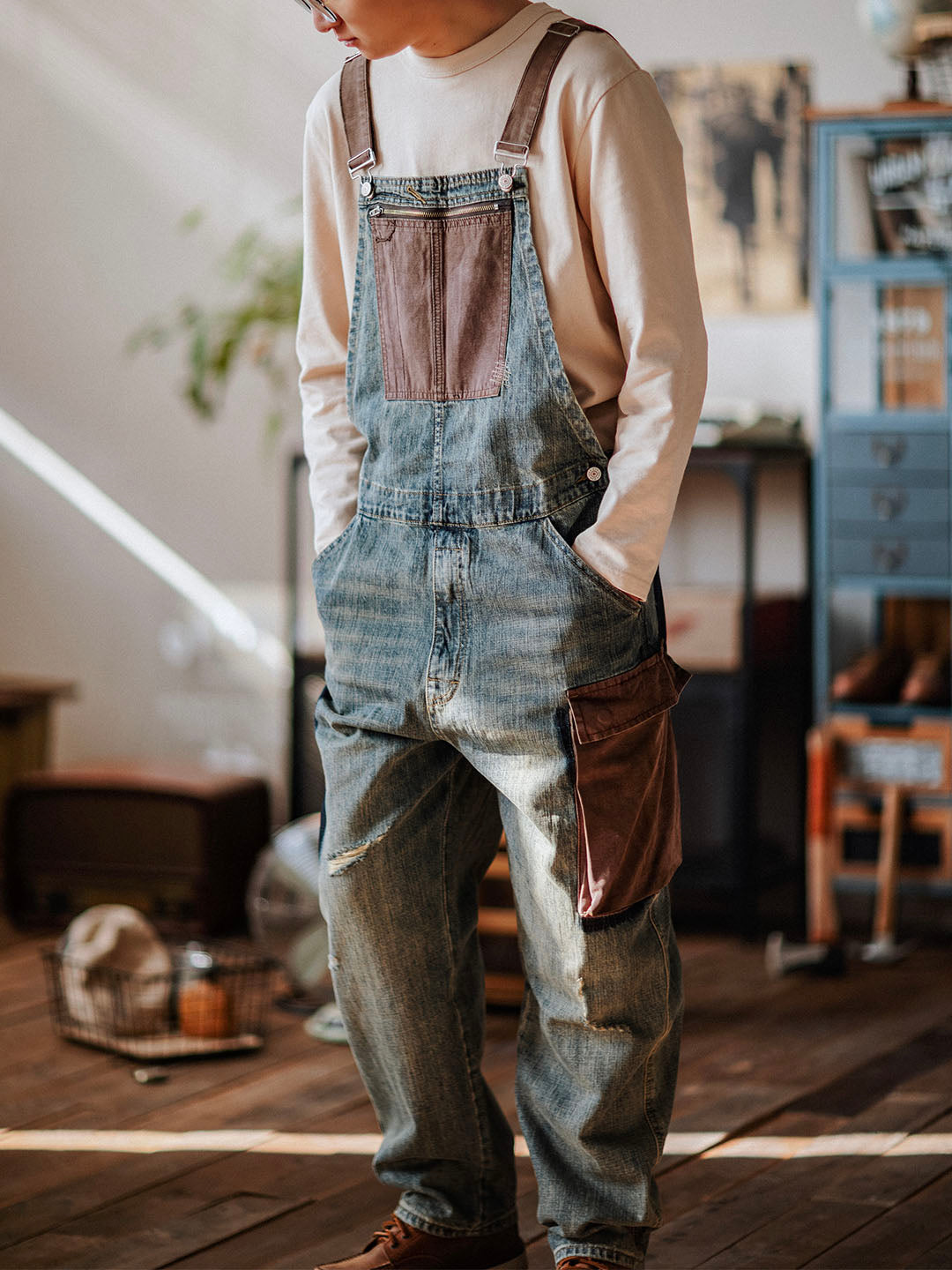 NOUVEAU RICHE Kontrastierender Herren Jeans Overall Klassischer Schnitt Vielseitig Bequem Für Elegante Und Legere Anlässe