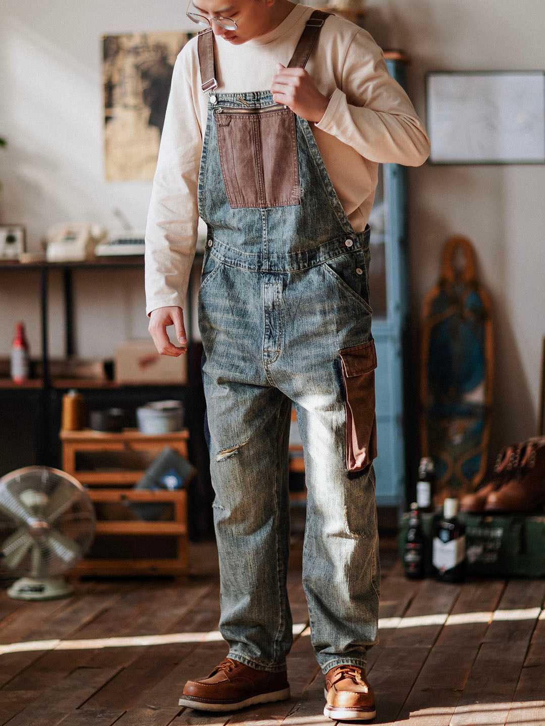 NOUVEAU RICHE Kontrastierender Herren Jeans Overall Klassischer Schnitt Vielseitig Bequem Für Elegante Und Legere Anlässe