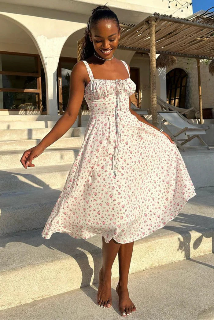 NOUVEAU RICHE Korsett Midikleid Mit Blumenmotiv Und Vintage Design Für Elegante Anlässe