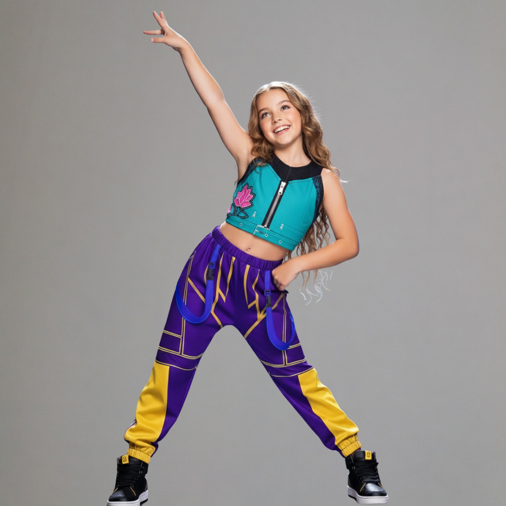 NOUVEAU RICHE Mädchen Kpop Hunter Kinderkostüm Polyestergewebe Bühnenoutfit Ab 3 Jahren Mehrfarbig