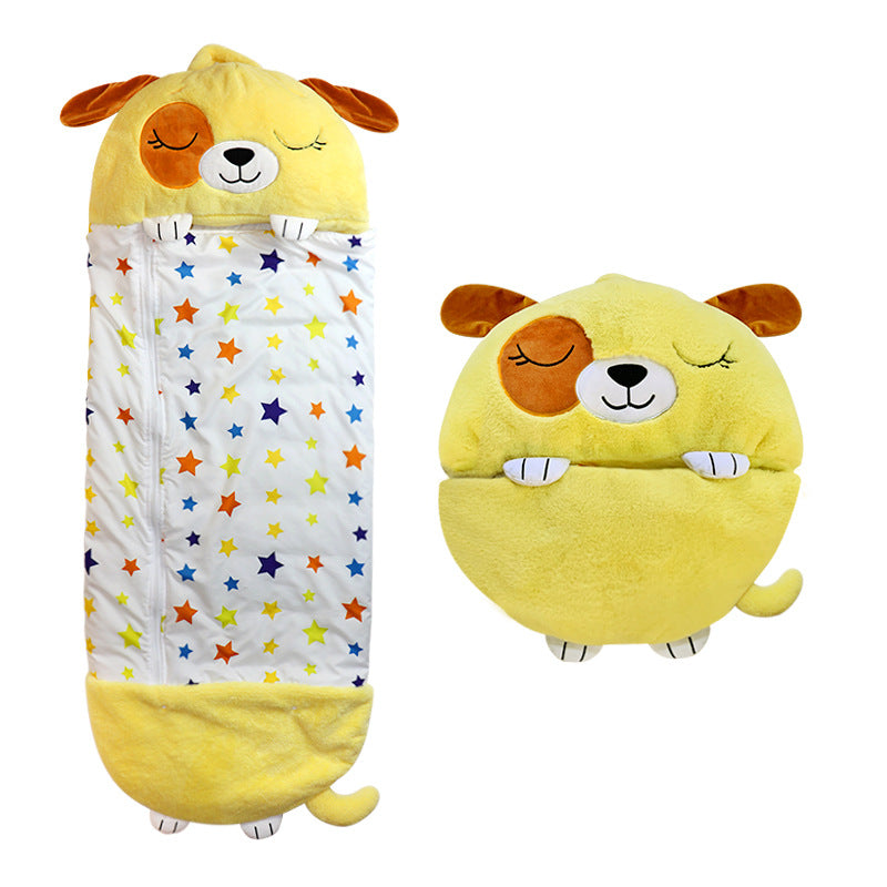 NOUVEAU RICHE Kuschelkissen-Schlafsack Für Kinder Plüschschlafsack Kuscheltier Hund