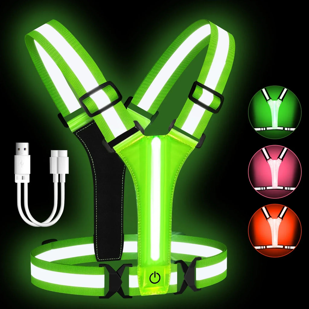 NOUVEAU RICHE LED-Laufweste – Wiederaufladbare reflektierende Warnweste mit 360° Sichtbarkeit für Joggen & Velo, Unisex, 3 Farben