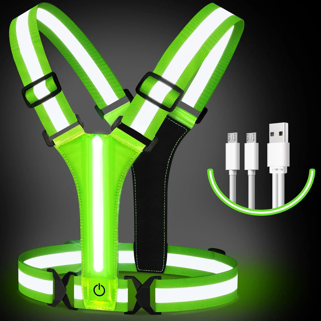 NOUVEAU RICHE LED-Laufweste – Wiederaufladbare reflektierende Warnweste mit 360° Sichtbarkeit für Joggen & Velo, Unisex, 3 Farben