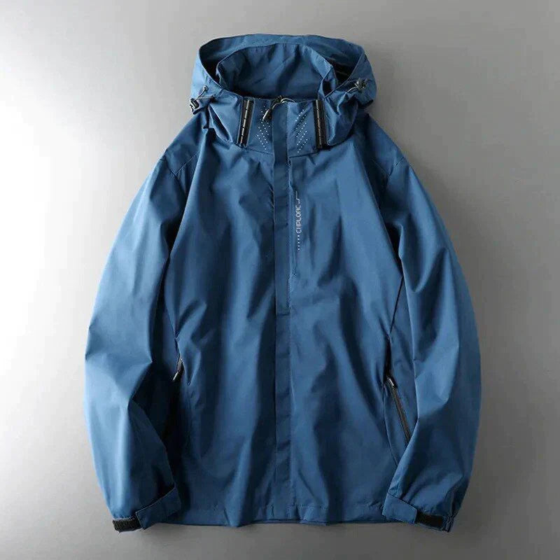 NOUVEAU RICHE Herren Winter Regenjacke – Wasserdichte Jacke mit Kapuze und Warmem Komfort Blau