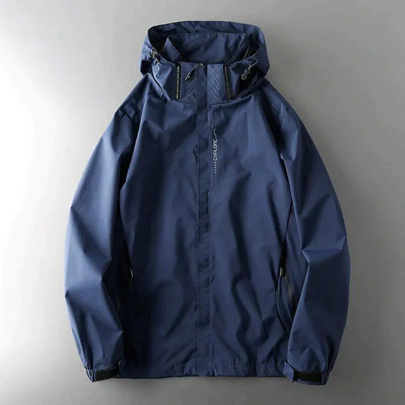 NOUVEAU RICHE Herren Winter Regenjacke – Wasserdichte Jacke mit Kapuze und Warmem Komfort Marineblau