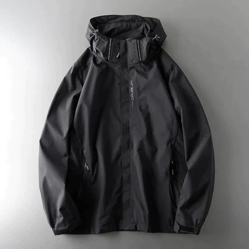 NOUVEAU RICHE Herren Winter Regenjacke – Wasserdichte Jacke mit Kapuze und Warmem Komfort Schwarz