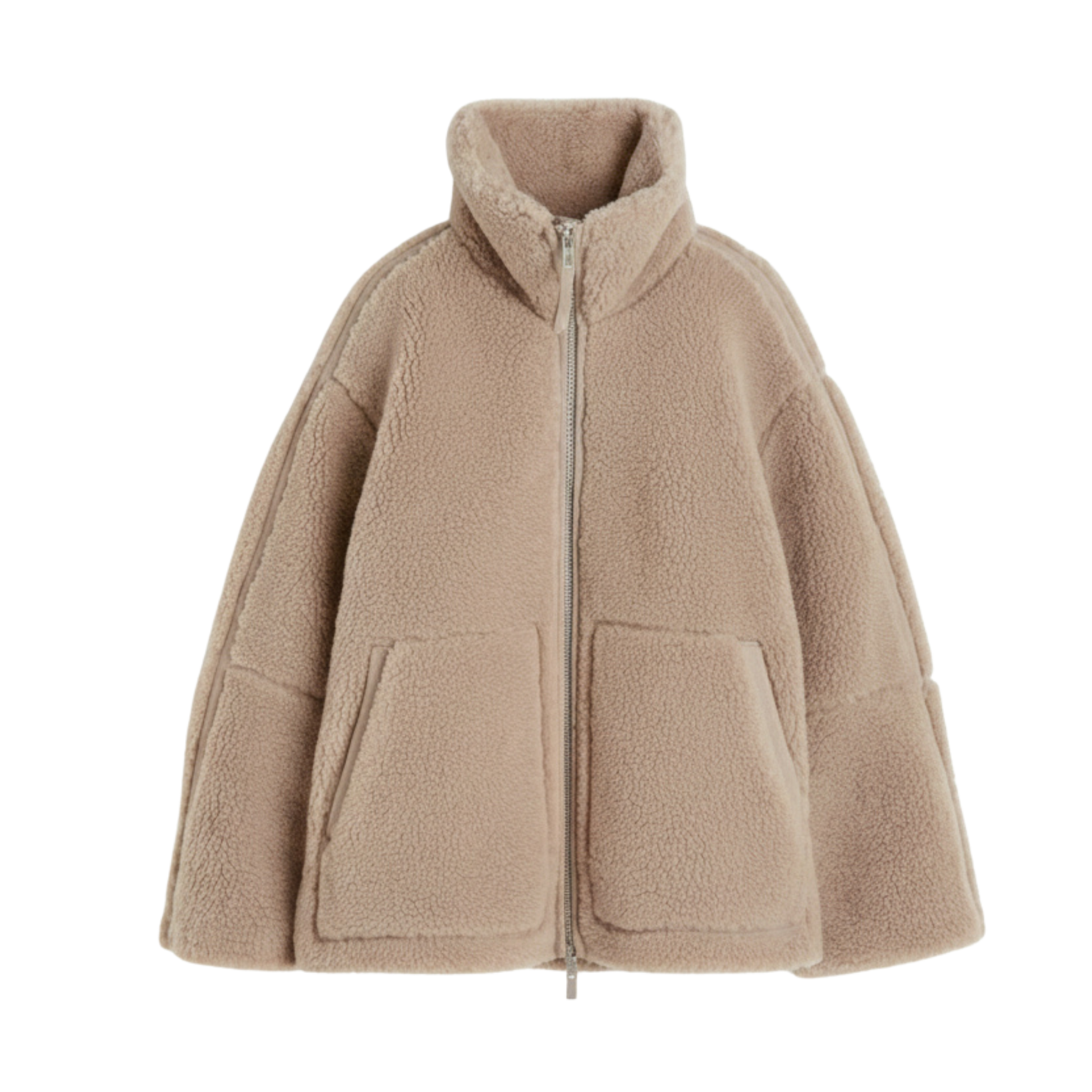 Lammwolljacke Damen Fleecejacke Stehkragen Verschluss