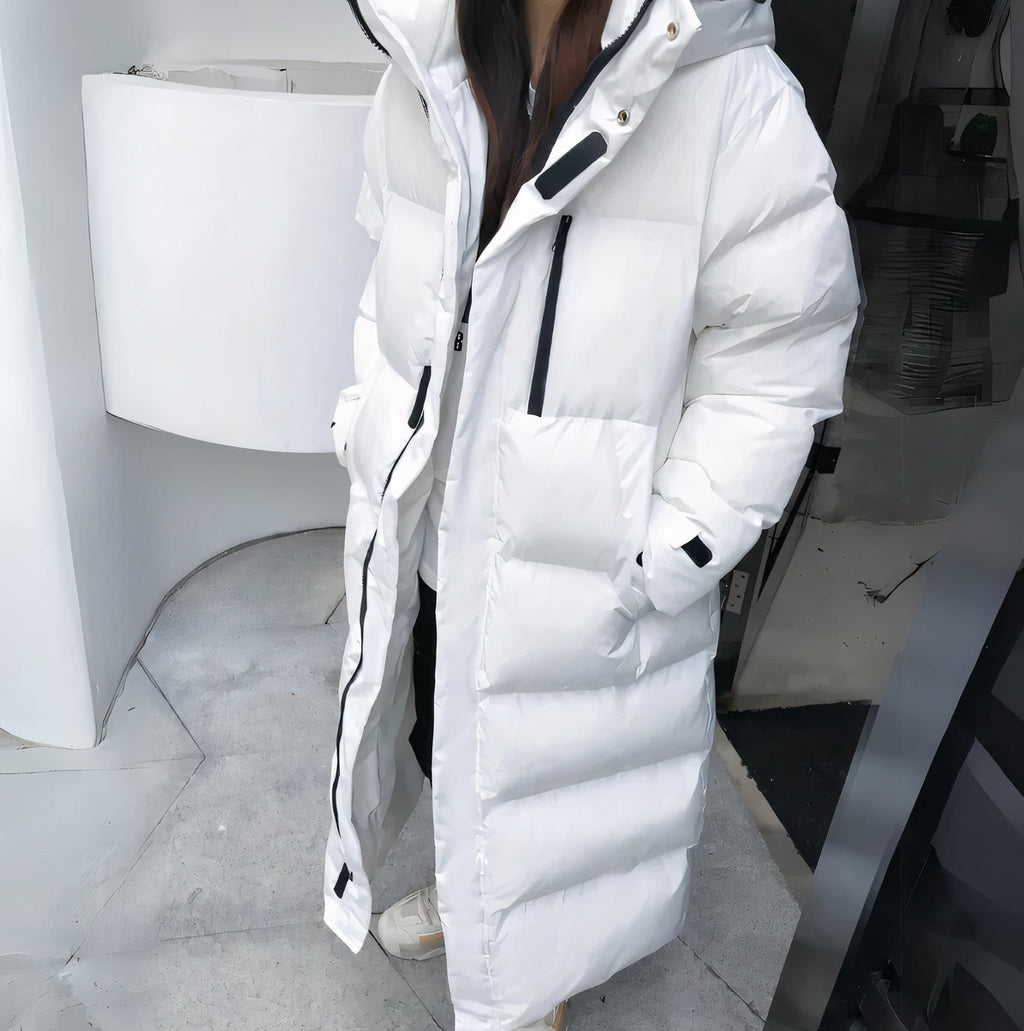 NOUVEAU RICHE Lange Jacke Wasserdicht Winddicht Kapuze Taschen Futter