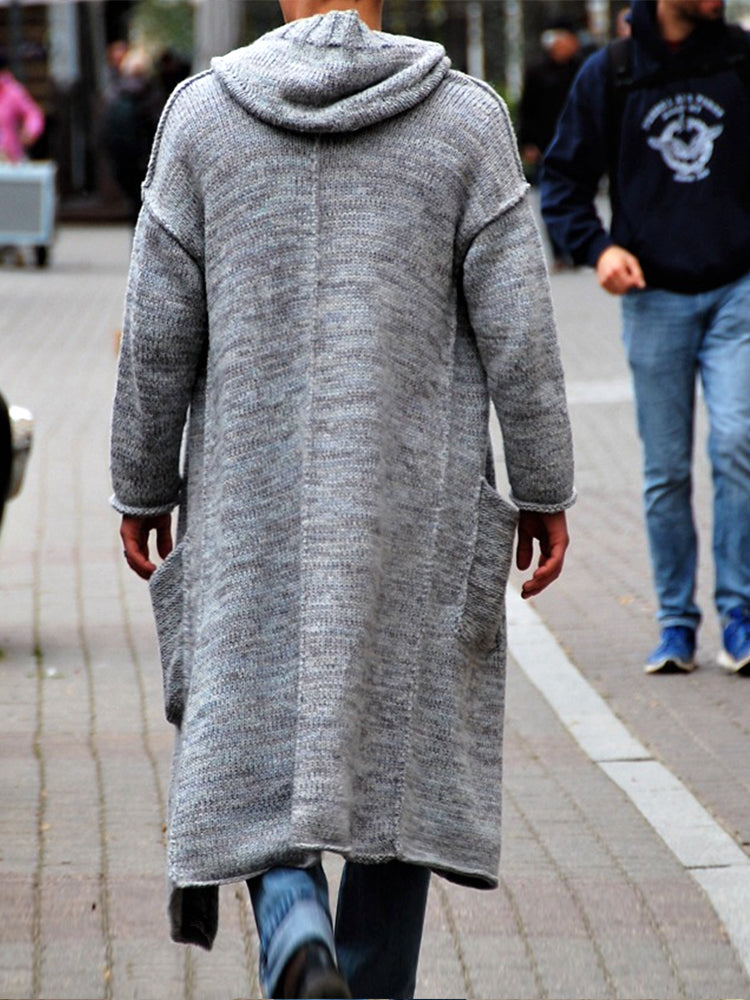 NOUVEAU RICHE Langer Strickpullover Mit Kapuze Für Damen In Lockere Passform Mit Zwei Eingrifftaschen Maschinenwaschbar Aus Viskose Baumwolle Tencel Polyester Und Acryl