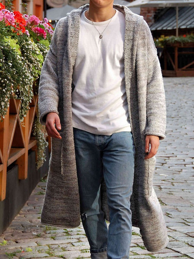 NOUVEAU RICHE Langer Strickpullover Mit Kapuze Für Damen In Lockere Passform Mit Zwei Eingrifftaschen Maschinenwaschbar Aus Viskose Baumwolle Tencel Polyester Und Acryl