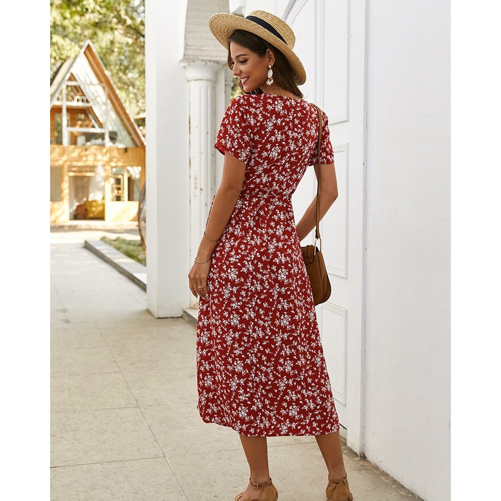 NOUVEAU RICHE Langes Bohème Maxikleid Mit Blumenmuster Für Frühling
