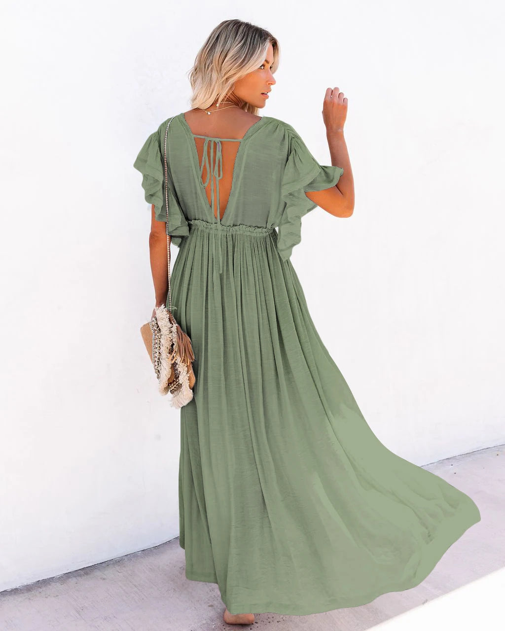 NOUVEAU RICHE Langes Lockeres Bohème Kleid Für Strand Und Alltag Stilvoll