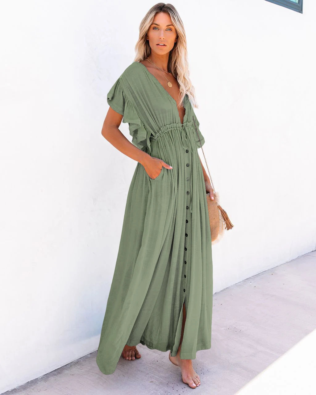 NOUVEAU RICHE Langes Lockeres Bohème Kleid Für Strand Und Alltag Stilvoll