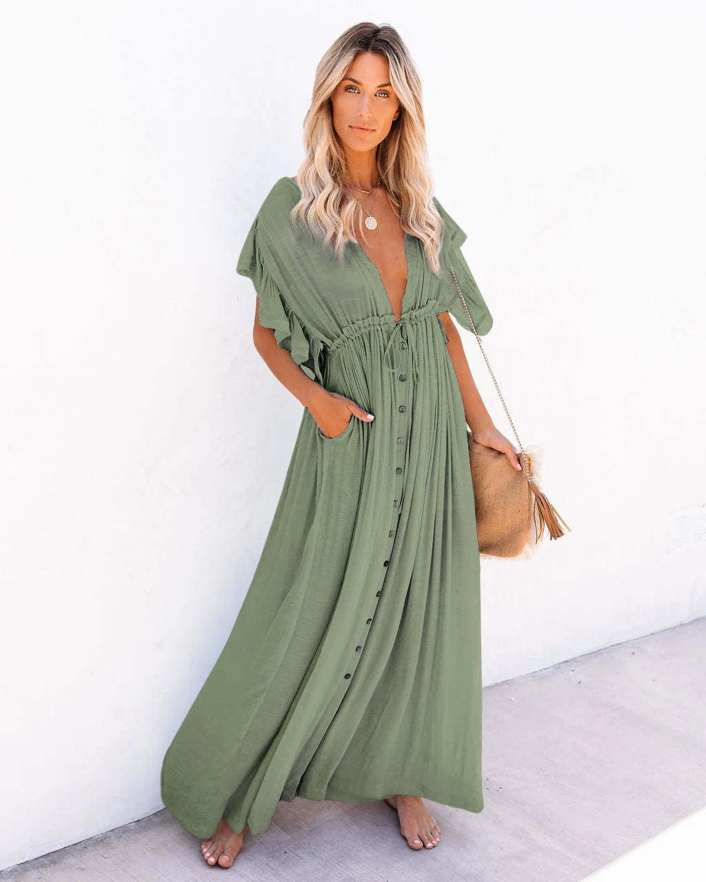 NOUVEAU RICHE Langes Lockeres Bohème Kleid Für Strand Und Alltag Stilvoll