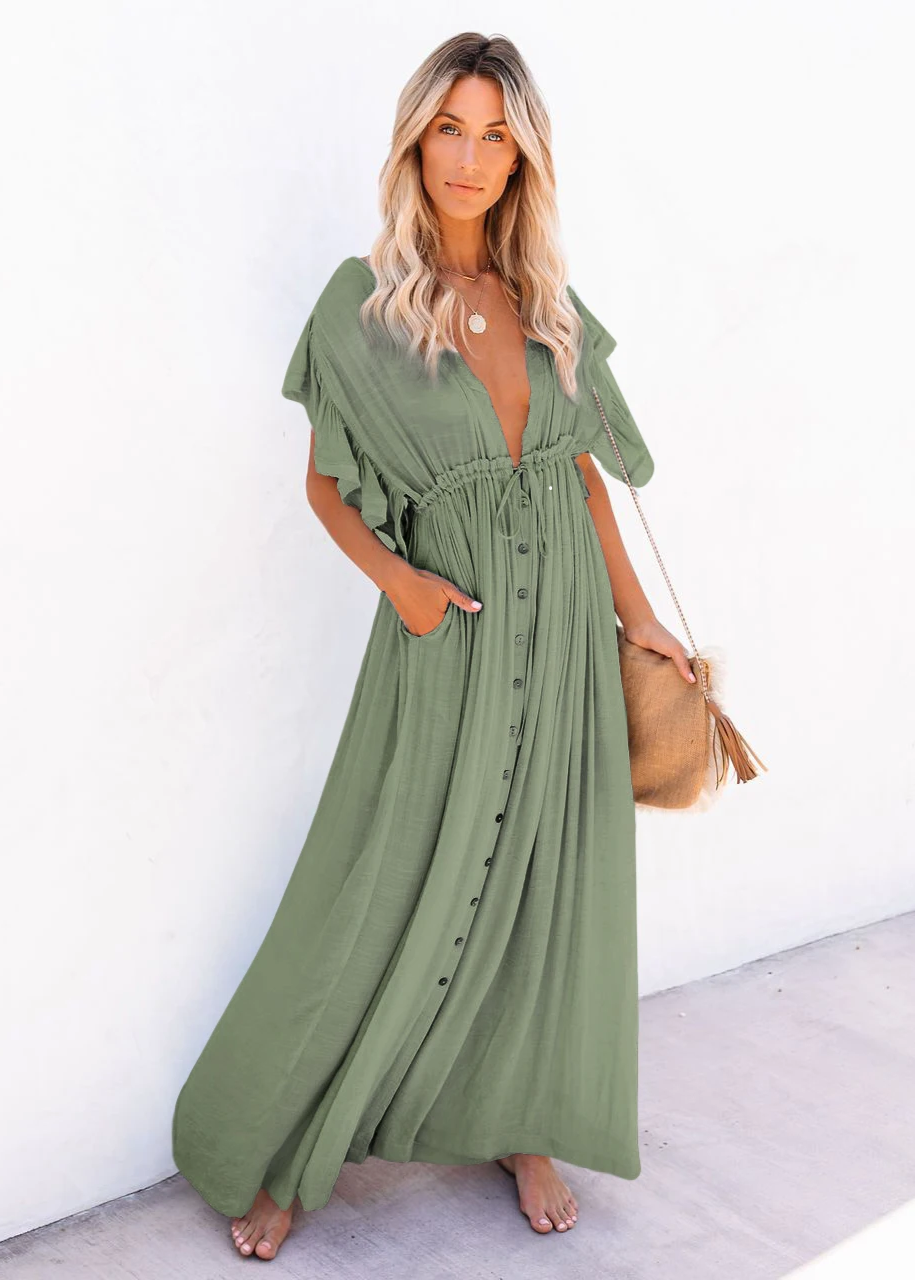 NOUVEAU RICHE Langes Lockeres Bohème Kleid Für Strand Und Alltag Stilvoll