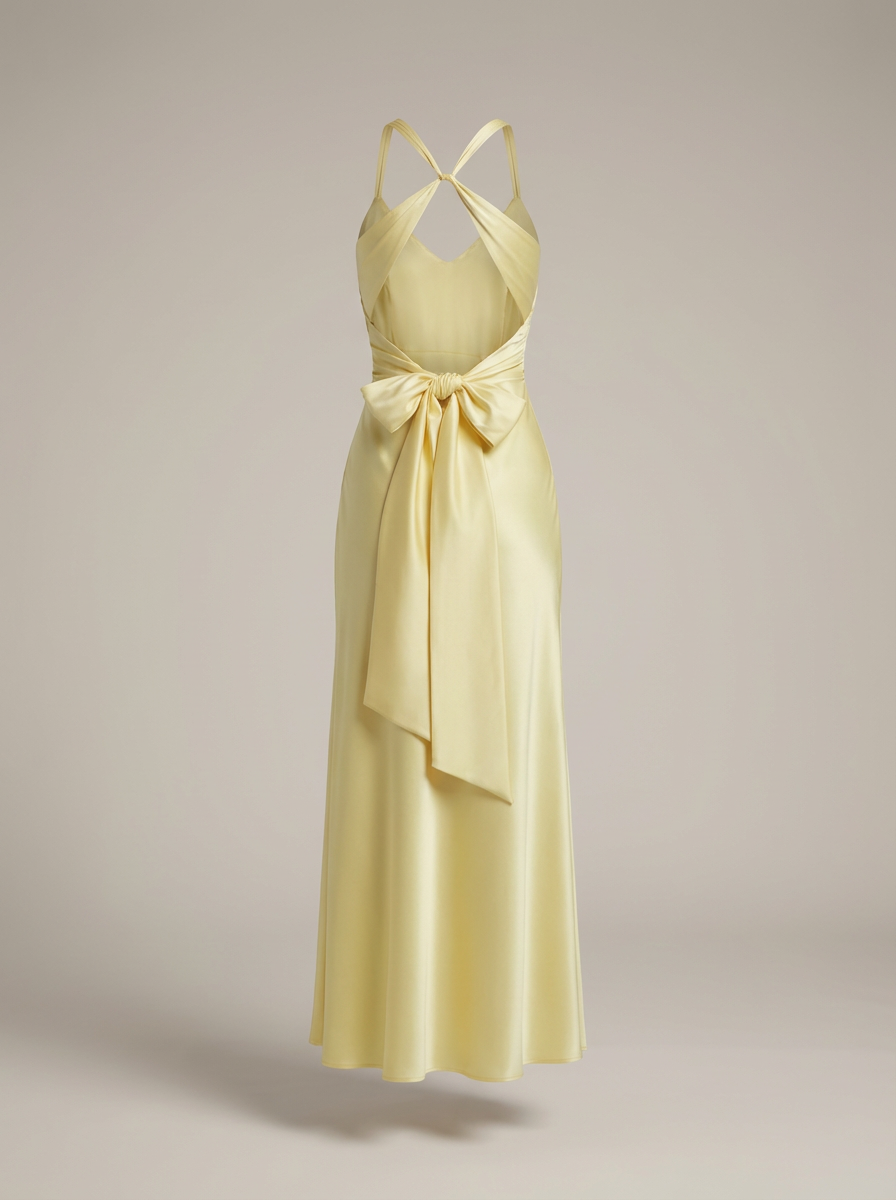 NOUVEAU RICHE Soleil | Langes Kleid für Damen - Maxi-Abendkleid mit V-Ausschnitt für Hochzeit und Party