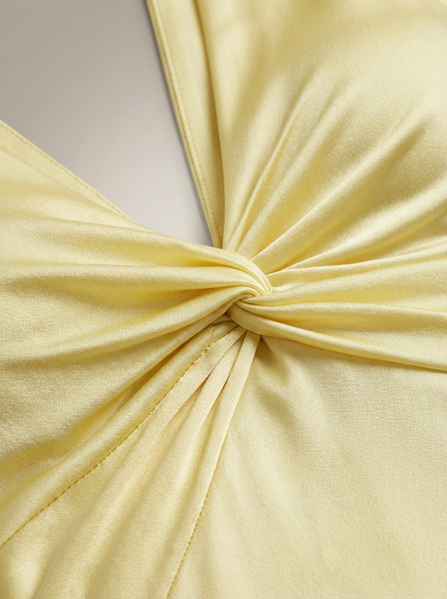 NOUVEAU RICHE Soleil | Langes Kleid für Damen - Maxi-Abendkleid mit V-Ausschnitt für Hochzeit und Party