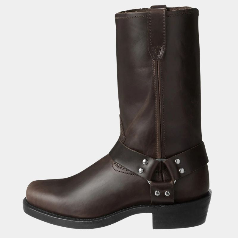 NOUVEAU RICHE Langlebige Cowboystiefel Vintage Leder Zeitlos Für Damen Dunkelbraun