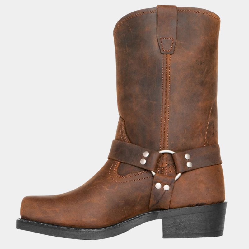 NOUVEAU RICHE Langlebige Cowboystiefel Vintage Leder Zeitlos Für Damen Gelbbraun