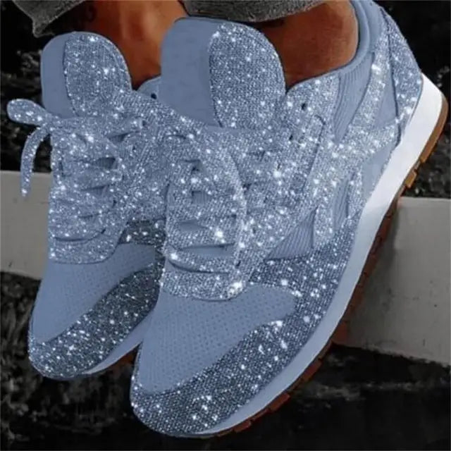 NOUVEAU RICHE Lässige Glitzerschuhe Mit Pailletten Für Damen Alltagsoutfit Hellblau