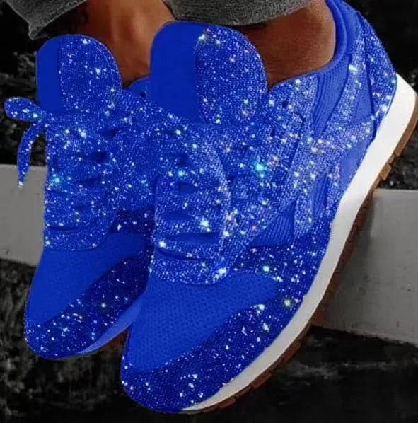 NOUVEAU RICHE Lässige Glitzerschuhe Mit Pailletten Für Damen Alltagsoutfit Blau