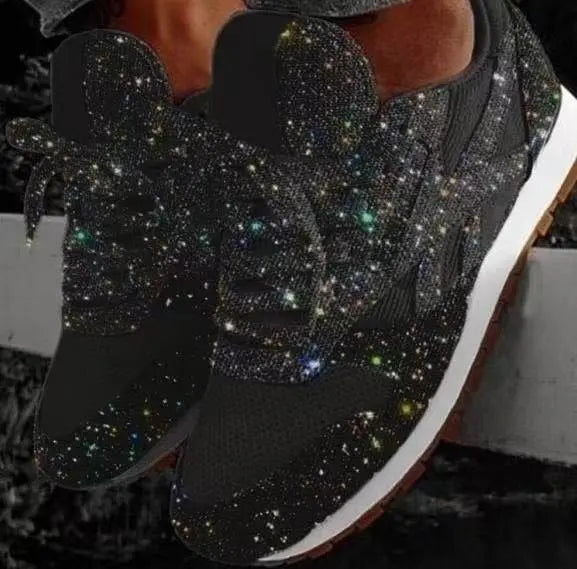 NOUVEAU RICHE Lässige Glitzerschuhe Mit Pailletten Für Damen Alltagsoutfit Schwarz