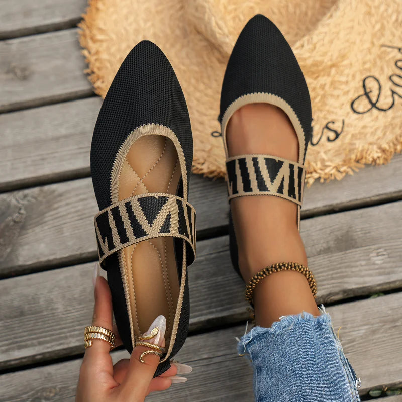 NOUVEAU RICHE Lässige Ballerinas Für Damen Mit Atmungsaktivem Obermaterial Und Spitzem Zehenbereich Für Komfort Und Stil Bei Legeren Ausflügen