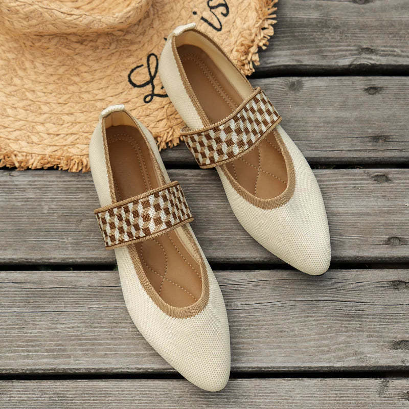 NOUVEAU RICHE Lässige Ballerinas Für Damen Mit Atmungsaktivem Obermaterial Und Spitzem Zehenbereich Für Komfort Und Stil Bei Legeren Ausflügen