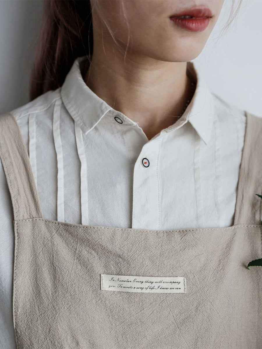 NOUVEAU RICHE Lässige Baumwollschürze Mit Plissee Für Damen Mit Seitentaschen Für Komfort Und Praktische Nutzung