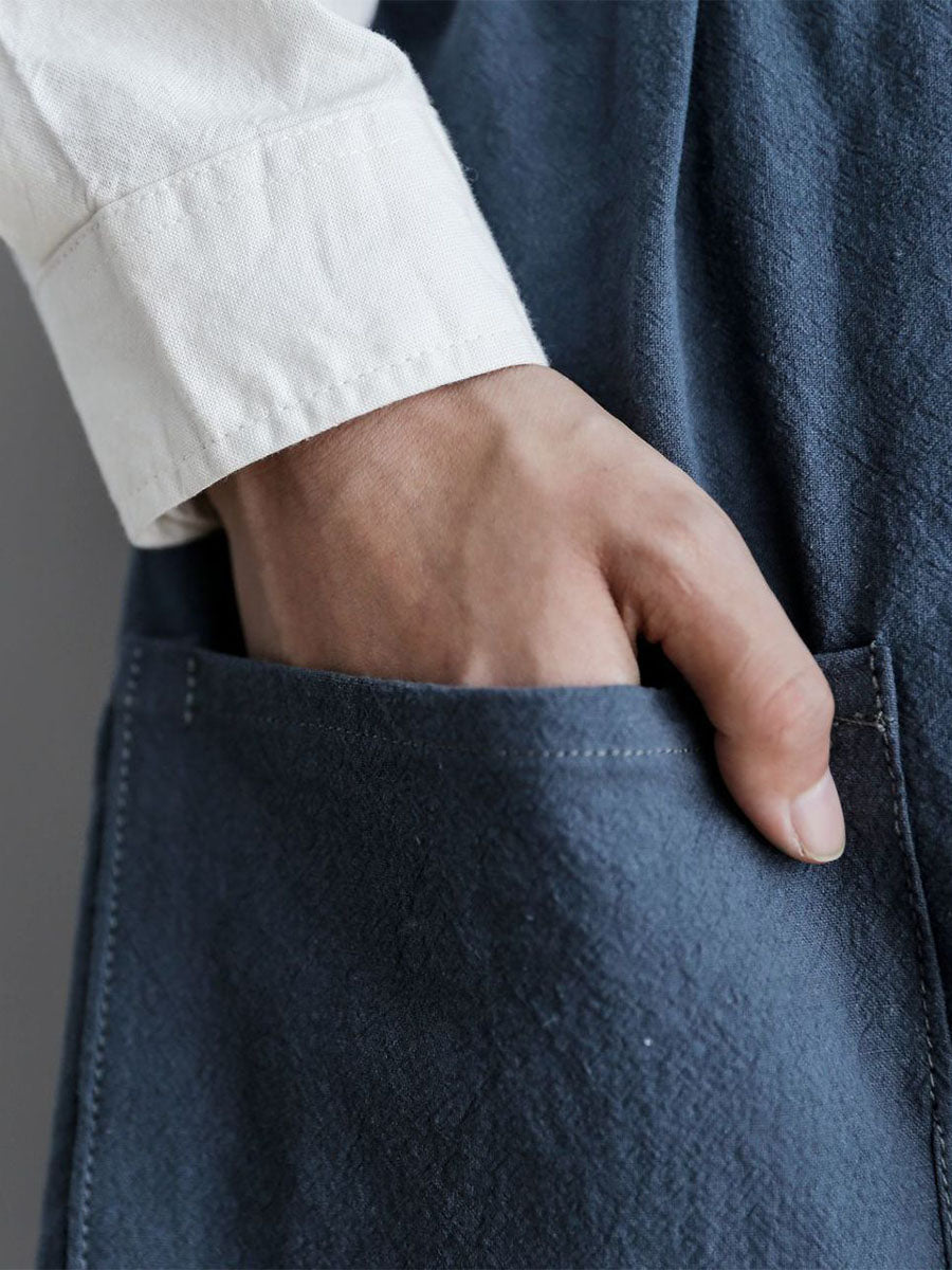 NOUVEAU RICHE Lässige Baumwollschürze Mit Plissee Für Damen Mit Seitentaschen Für Komfort Und Praktische Nutzung