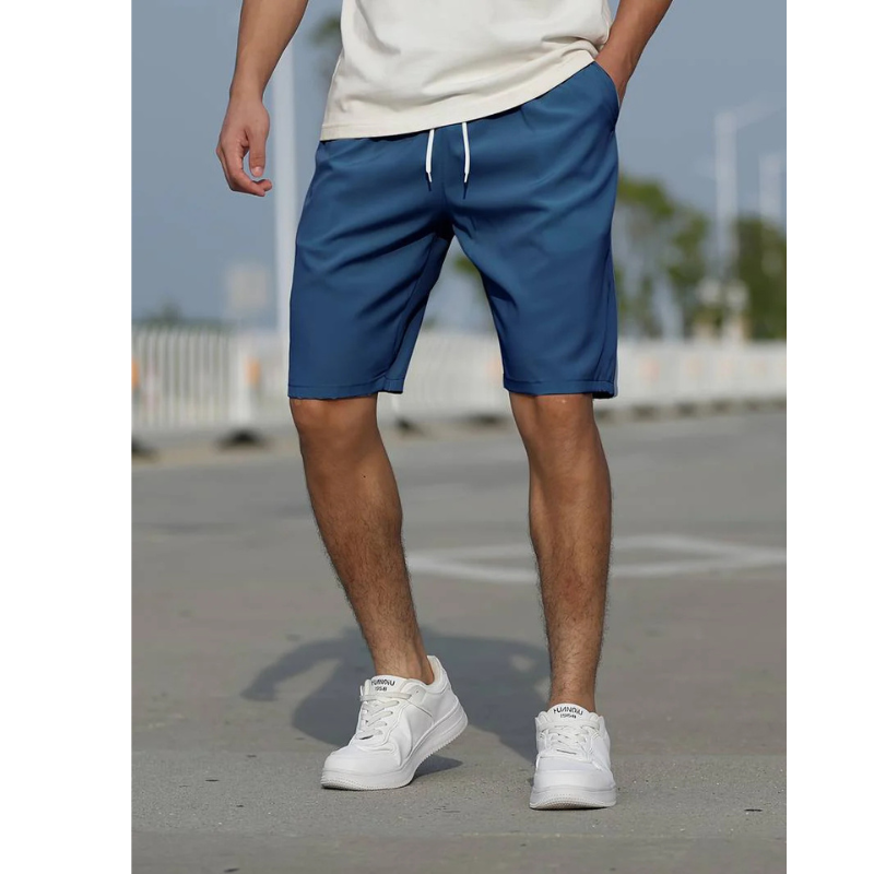 NOUVEAU RICHE Lässige Herren Shorts Mit Kordelzug Niedrige Leibhöhe Marineblau