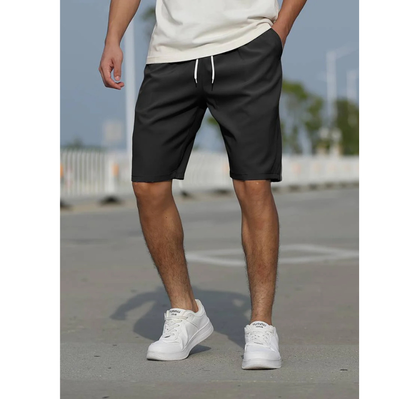 NOUVEAU RICHE Lässige Herren Shorts Mit Kordelzug Niedrige Leibhöhe Schwarz