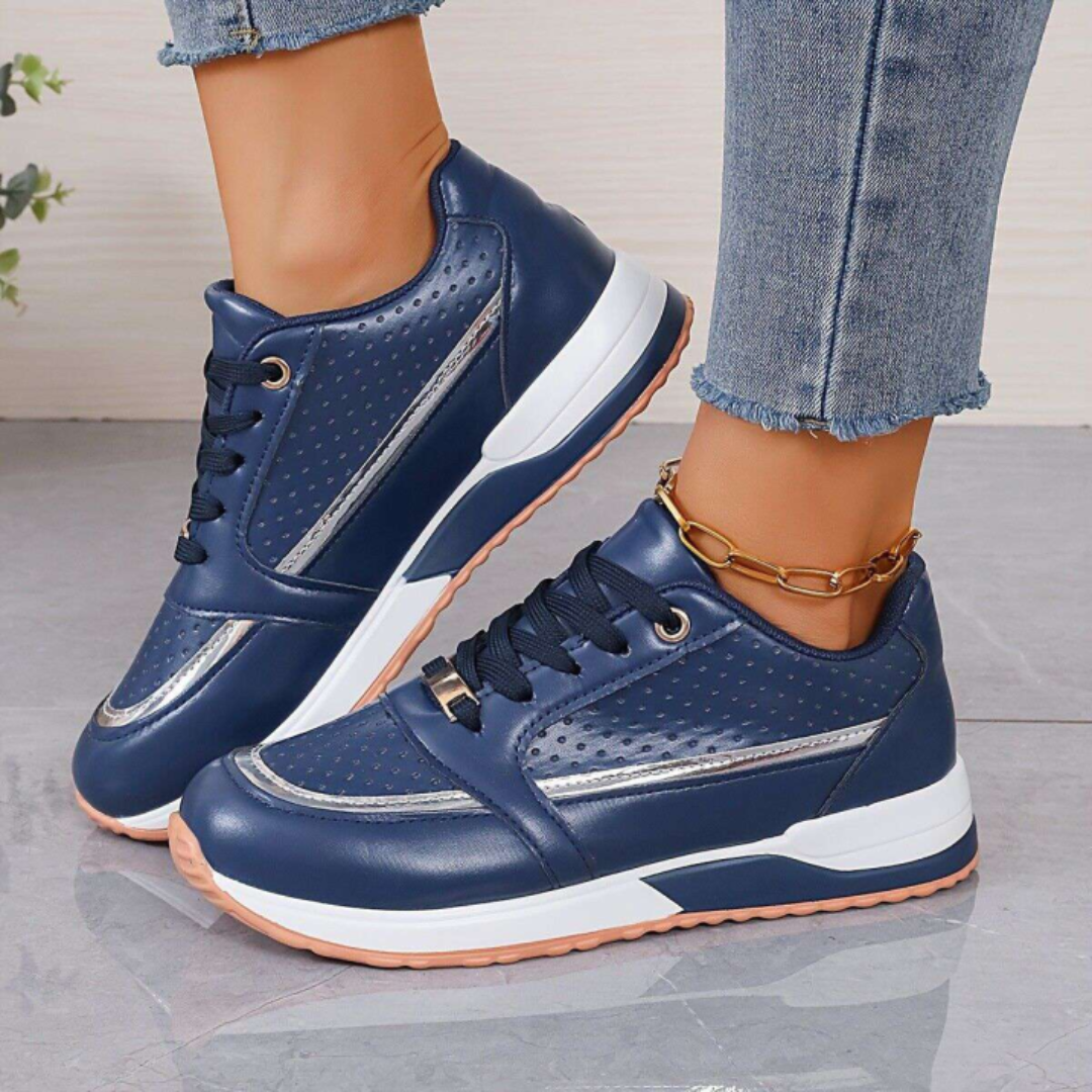 NOUVEAU RICHE Leichte Damen Walkingschuhe Mit Dämpfung Und Atmungsaktiv Blau