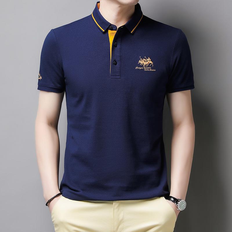 NOUVEAU RICHE Lässiges Herren Poloshirt Kurzarm Mit Knopfleiste Baumwolle