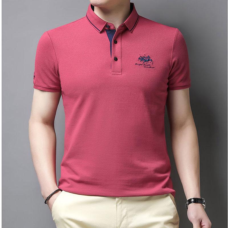 NOUVEAU RICHE Lässiges Herren Poloshirt Kurzarm Mit Knopfleiste Baumwolle