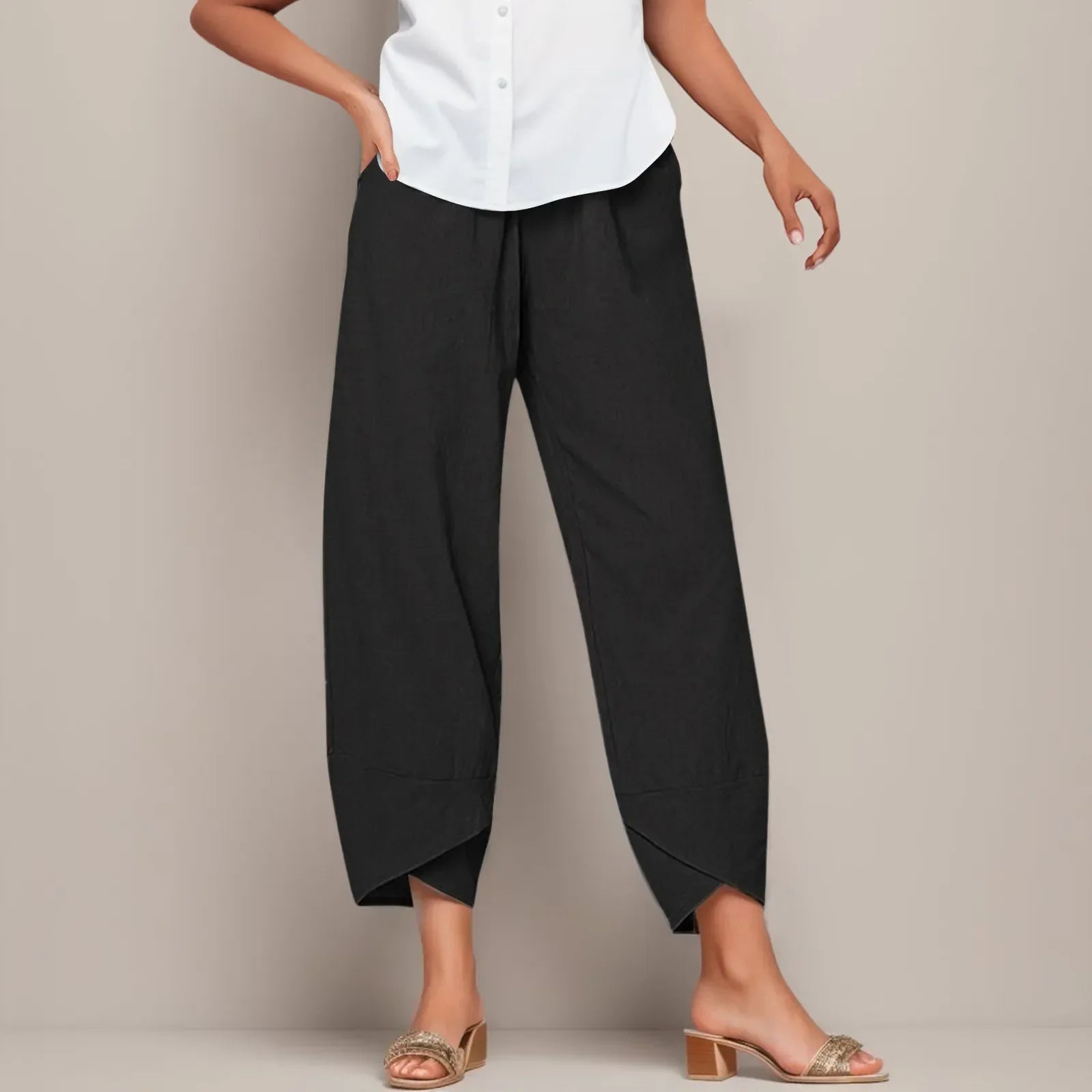 NOUVEAU RICHE Freizeithose Mit Hoher Taille Damen Lockere Passform