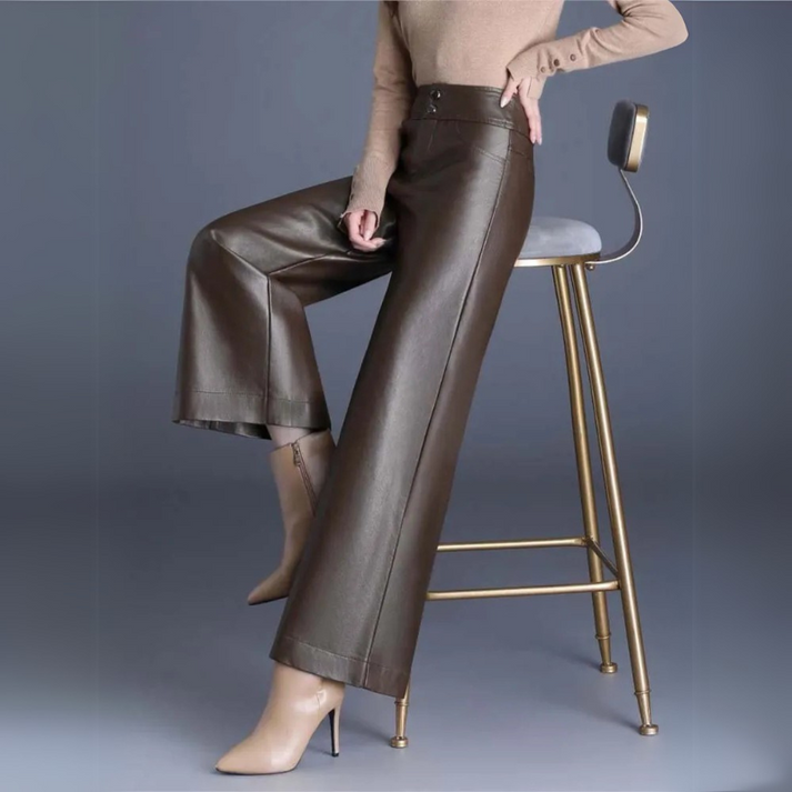 NOUVEAU RICHE Weite Lederhose Aus Kunstleder Mit Strukturierter Passform