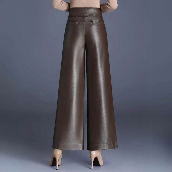 NOUVEAU RICHE Weite Lederhose Aus Kunstleder Mit Strukturierter Passform