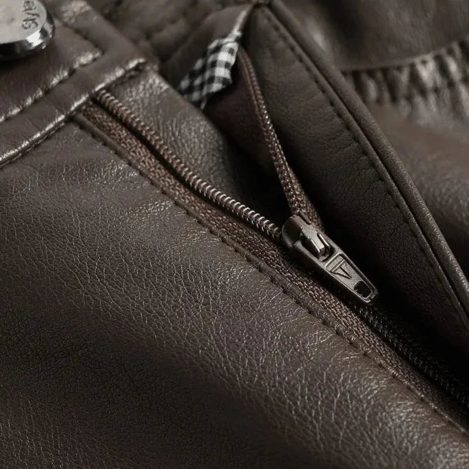 NOUVEAU RICHE Weite Lederhose Aus Kunstleder Mit Strukturierter Passform