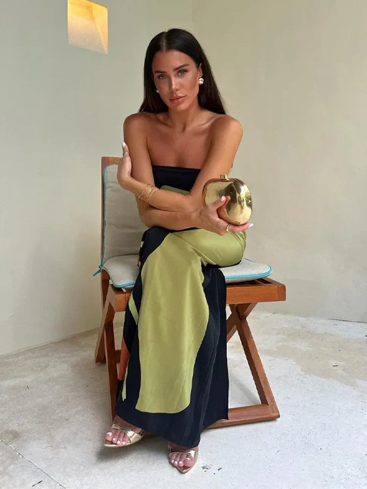 NOUVEAU RICHE Lebhaftes Leichtes Maxi Kleid Mit Auffälligen Mustern