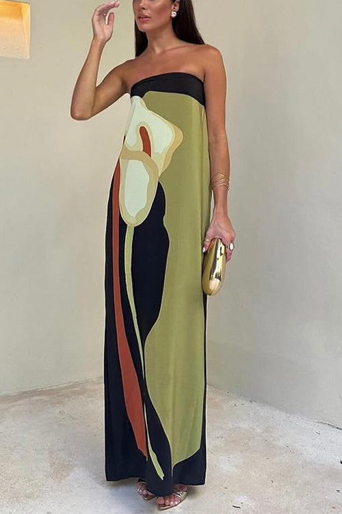 NOUVEAU RICHE Lebhaftes Leichtes Maxi Kleid Mit Auffälligen Mustern