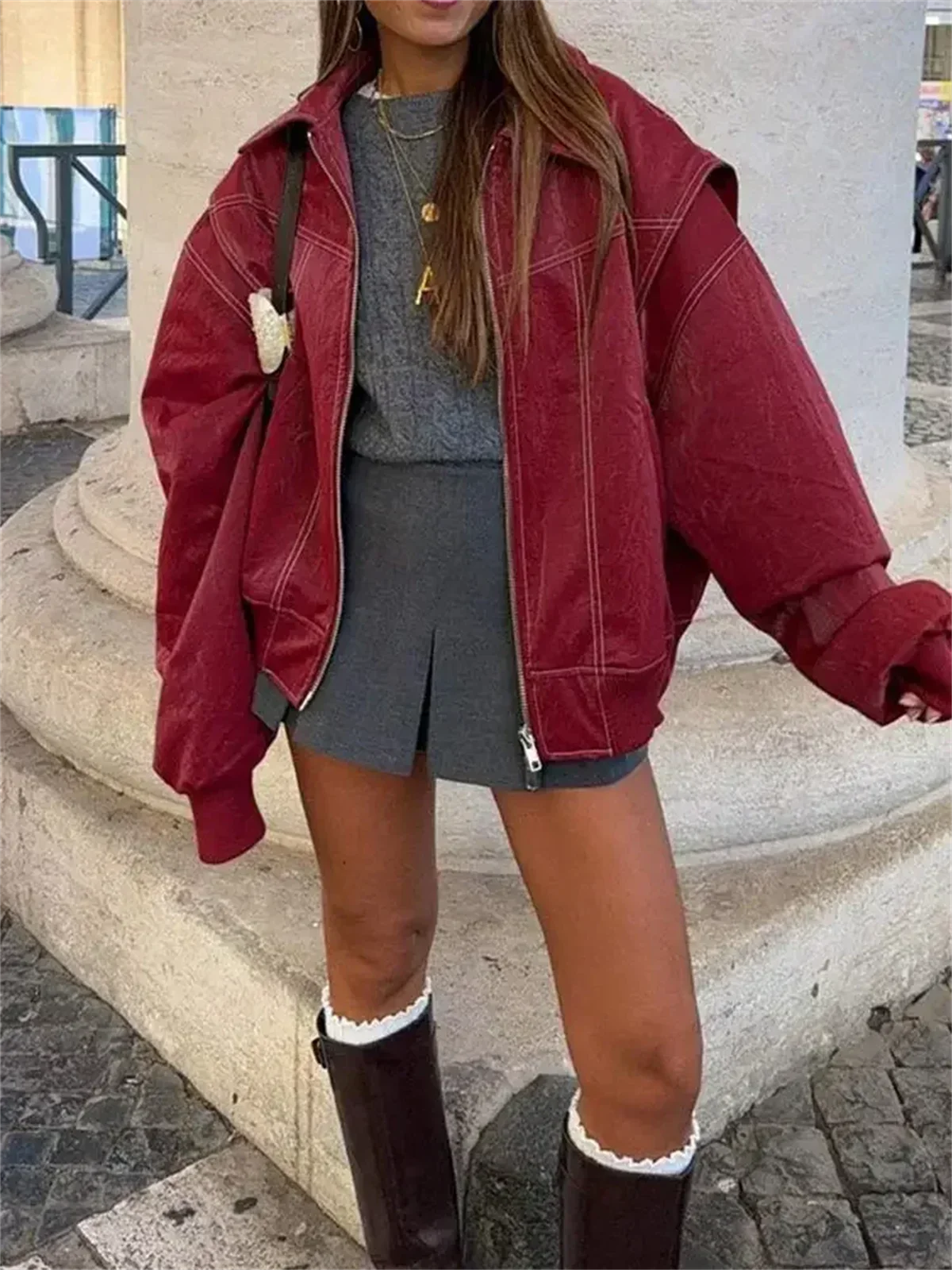 NOUVEAU RICHE Lederjacke Robustes Leder Vielseitiger Tragekomfort